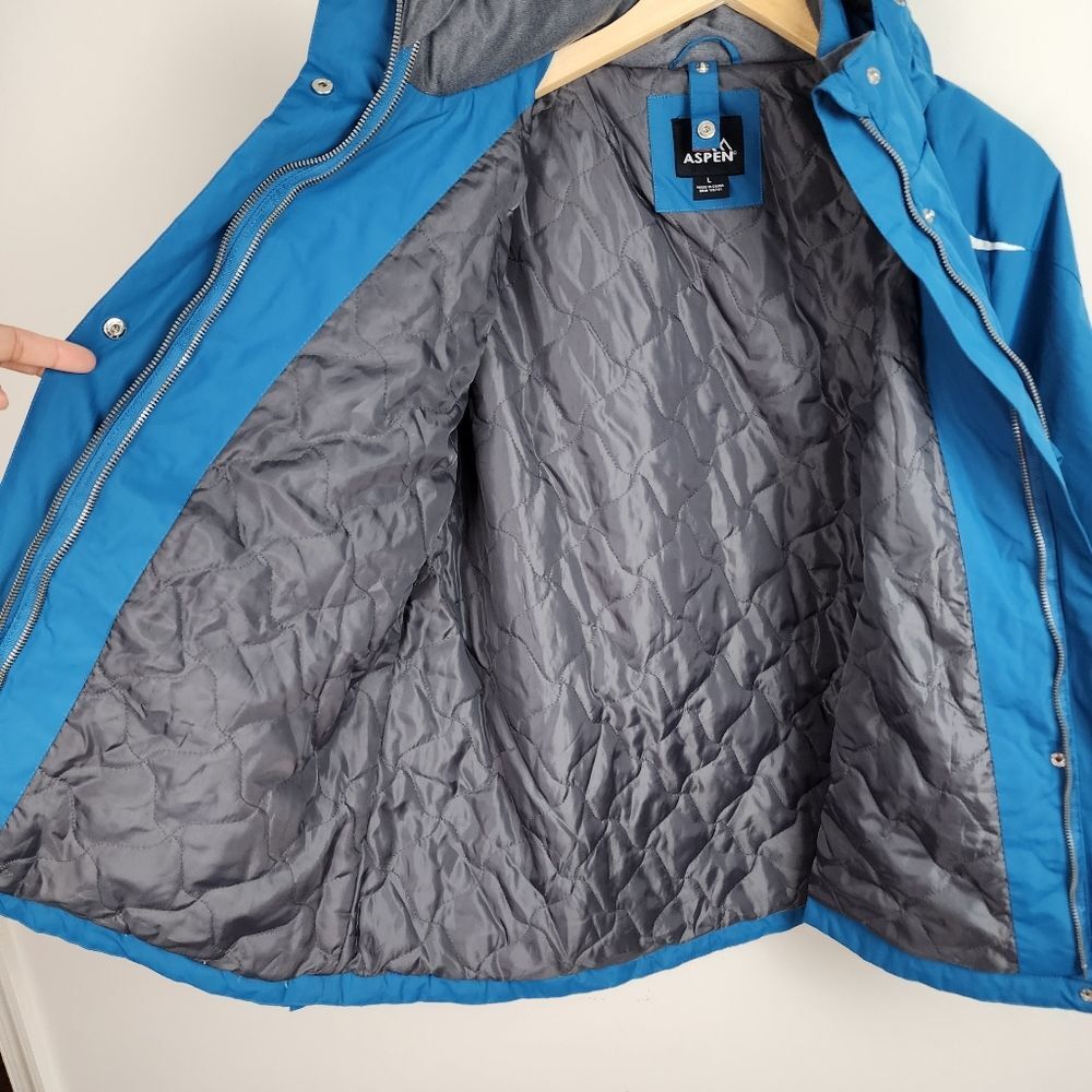 Aspen 3-in-1 Parka Jacket Women's Large Turquoise Blue Gorpcore Hooded Windbreak - Picture 15 of 16